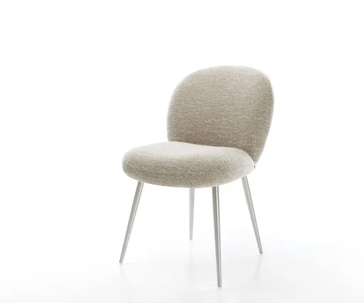 Jídelní židle Nube-Flex látka Měkký béžová 4 nohy zúžené