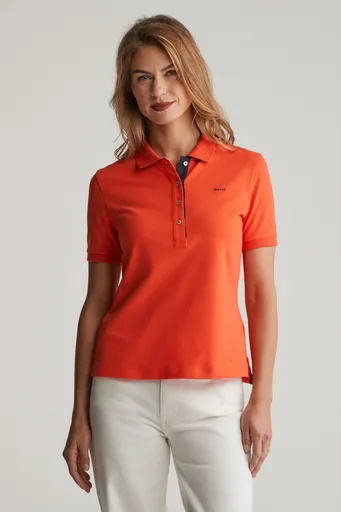 POLOKOŠILE GANT CONTRAST COLLAR SS PIQUE POLO ORANGE RED