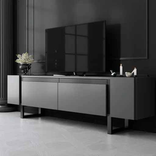 TV stolek Yildiz - Anthracite, Black