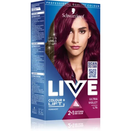 Schwarzkopf LIVE Colour + Lift permanentní barva na vlasy odstín L76 Ultra Violet 1 ks