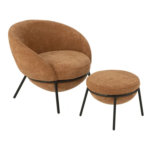 Cihlové lounge křeslo s podnožkou Renon - 72*75*70 cm J-Line by Jolipa