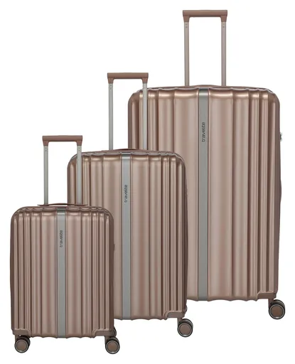 Sada cestovních kufrů Travelite Paros 4w S,M,L Cappuccino