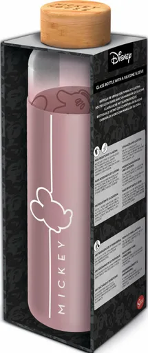 Skleněná láhev s návlekem - Mickey 585 ml