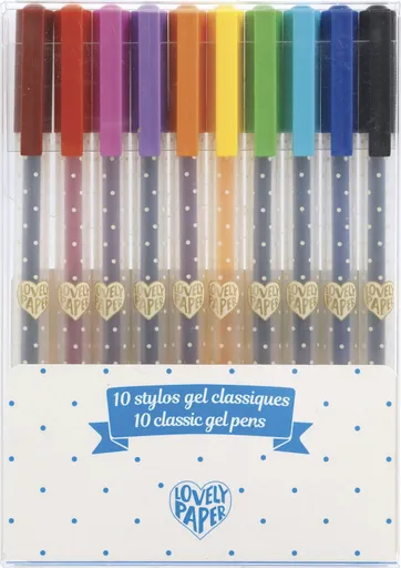 Gelová pera - 10 základních barev
