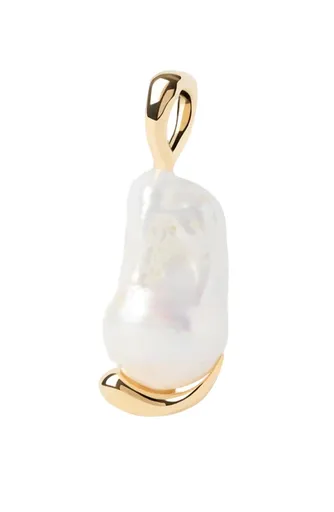 PDPAOLA Výrazný pozlacený přívěsek s barokní perlou La Perla PE01-113-U