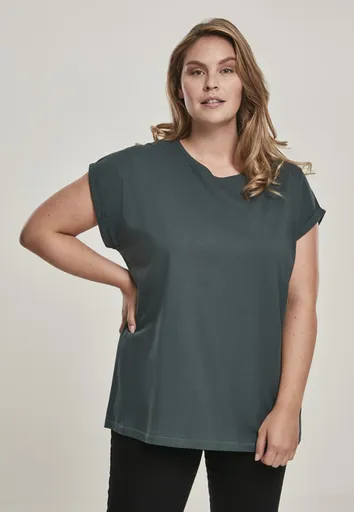 Urban Classics Ladies Extended Shoulder Tee bottlegreen - 5XL