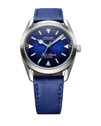 Nivada Grenchen Super Antarctic Blue - Blue Leather