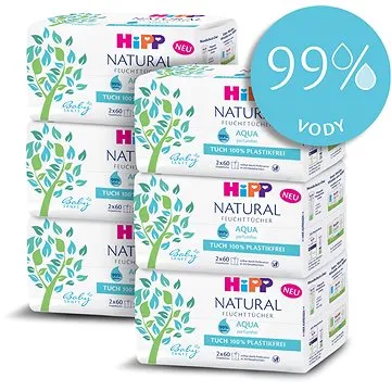 HiPP Babysanft Aqua Natural 6× (2× 60 ks) (4062300378926)