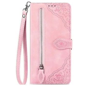 TopQ Pouzdro Samsung A13 knížkové se zipem růžové 84269 (84269)