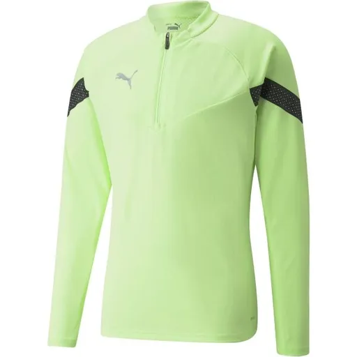 Puma TEAMFINAL TRAINING 1/4 ZIP TOP Pánská sportovní mikina, světle zelená, velikost