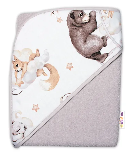 Baby Nellys 6-ti dílná výhod. sada s dárkem pro miminko , 135x100 Zvířátka na mráčku,bežová