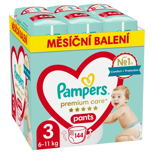 Pampers Premium Care Pants vel. 3 6–11 kg plenkové kalhotky 144 ks