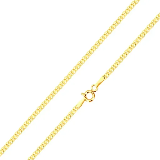 Řetízek ve žlutém zlatě 585 - střídavě napojovaná složená očka, 450 mm