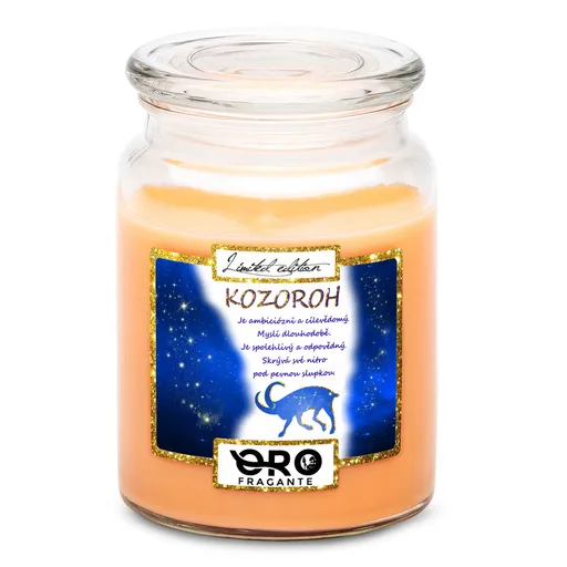 Svíčka Kozoroh (22.12. - 20.1.) - modrá (Vůně svíčky: Tropické ovoce)