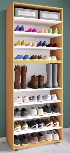 VCM Botník Lona XXL 9dílný, buk