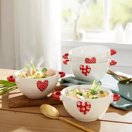 Die moderne Hausfrau Misky Srdce, sada 4 ks