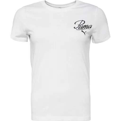 Puma ESSENTIALS SCRIPT TEE Dámské tričko, bílá, velikost