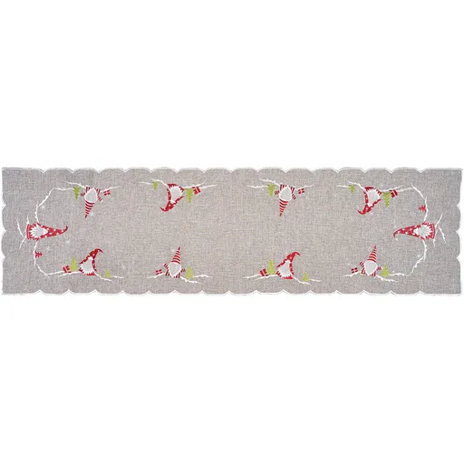 Forbyt Vánoční ubrus Skřítci šedá, 40 x 140 cm