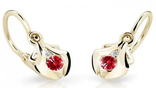 Cutie Jewellery Zlaté dětské náušnice C2224-10-X-1 červená