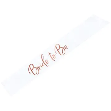 Párty šerpa Bride To Be, bílá s růžovo-zlatým nápisem (5900779116719)