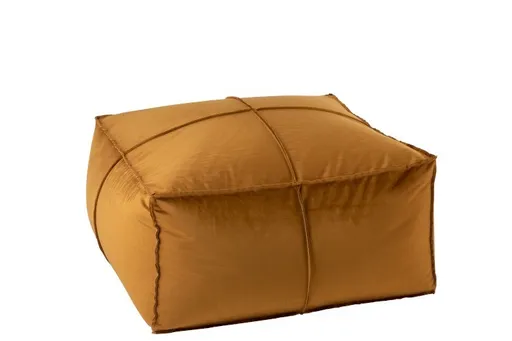Okrový sametový puf Ohre - 81*81*45cm J-Line by Jolipa