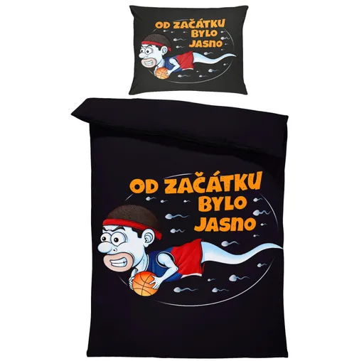 Povlečení Basketbalová spermie (Rozměr : 1x140/220 + 1x90/70)