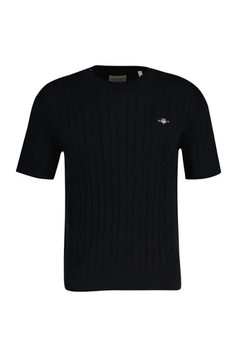 SVETR GANT COTTON CABLE SS C-NECK EVENING BLUE