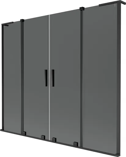 MEXEN/S Velar L Duo dvoukřídlá posuvná vanová zástěna 170 x 150, grafit, černá 896-170-003-42-70