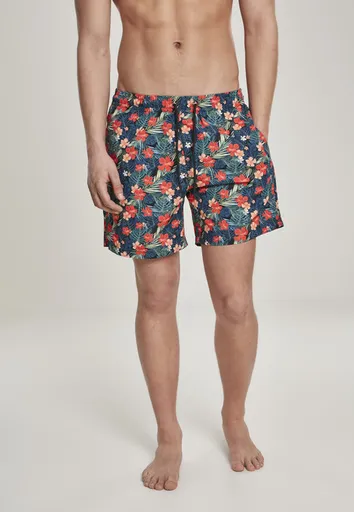 Urban Classics Pattern?Swim Shorts blk/tropical - 5XL