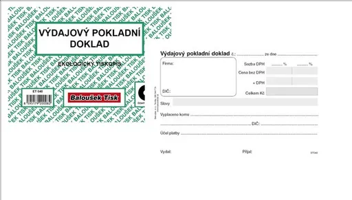 Tiskopis Výdajový pokl. doklad A6 50 listů BALOUŠEK