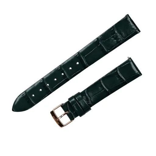 Smaragdově zelený kožený řemínek Aviator pro Douglas Moonflight V.1.33.2.263.4 - zlatá spona