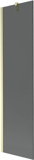 MEXEN/S Next vanová zástěna FIX 50 x 150, grafit, zlatá kartáčovaná 895-050-000-00-40-55