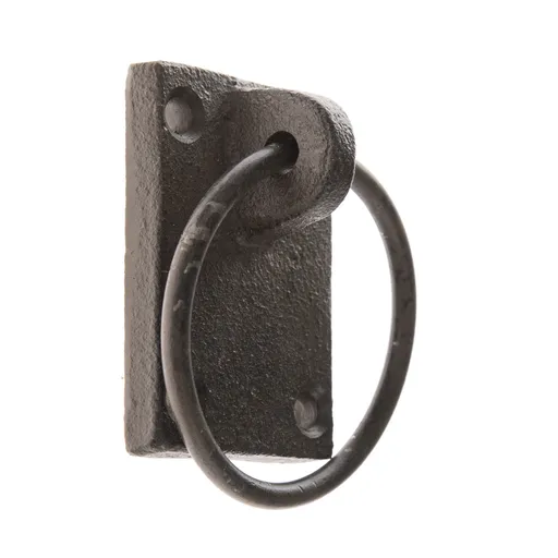 Litinová úchytka Kruh černá, 7 x 5,3 cm