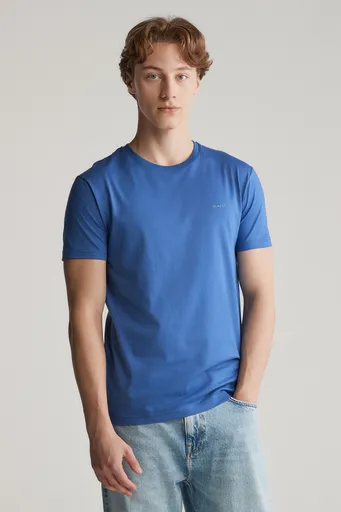 TRIČKO GANT SLIM MERCERIZED SS T-SHIRT RICH BLUE
