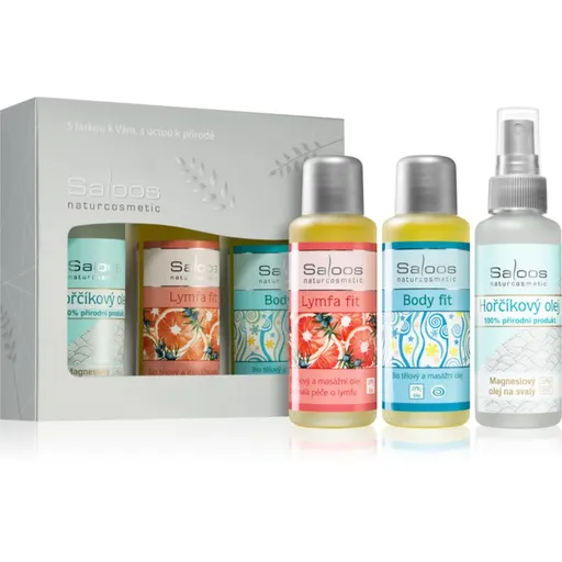 Saloos Bio Tělové A Masážní Oleje Body Fit & Lymfa Fit & Magnesium dárková sada pro sportovce