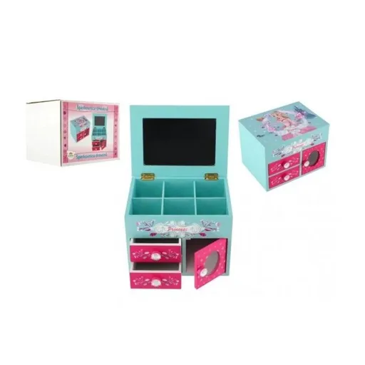 Dřevěná šperkovnice Princess 3 odklápěcí vrch