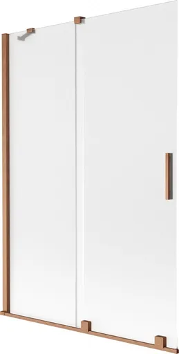 MEXEN/S Velar dvoukřídlá posuvná vanová zástěna 120 x 150, dekor, měď kartáčovaná 896-120-000-31-65