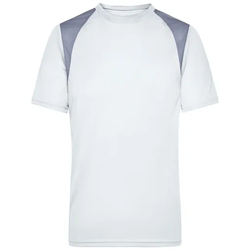 James & Nicholson (Daiber) Pánské běžecké tričko s krátkým rukávem JN397 - Bílá / stříbrná | XL