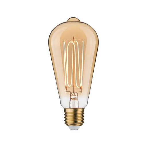 PAULMANN Rustic Shine Standard 230V LED žárovka E27 Filament I-Form 4,2W 1800K stmívatelné zlatá