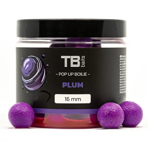 Tb baits plovoucí boilie pop-up plum + nhdc 65 g-16 mm