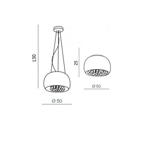 Závěsné/stropní přisazené svítidlo AZzardo Burn 2 pendant/top AZ0700 G9 6x40W IP20 50cm chromové