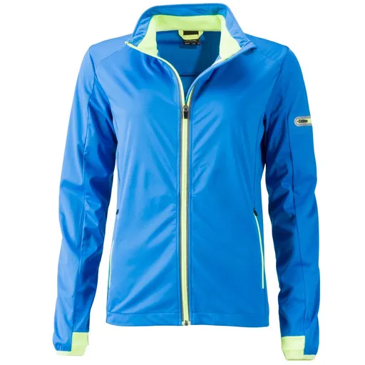 James & Nicholson (Daiber) Dámská sportovní softshellová bunda JN1125 - Jasně modrá / jasně žlutá | 2XL