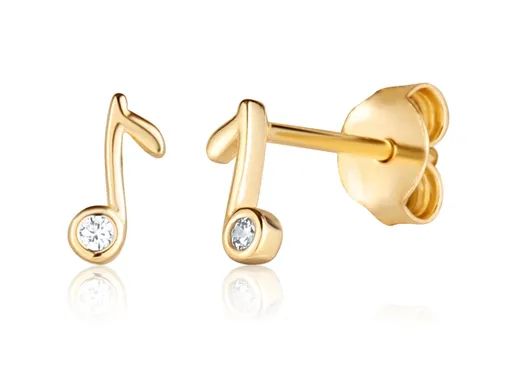 JVD Slušivé dívčí náušnice Nota se zirkony SVLE1825XH2GO00