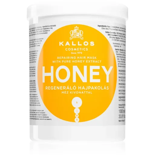 Kallos KJMN Professional Honey intenzivní hydratační maska pro suché a poškozené vlasy 1000 ml