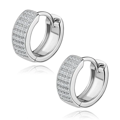 Kloubové náušnice ze stříbra 925, drobné třpytivé zirkonky čiré barvy
