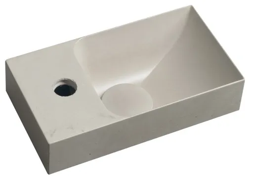 SAPHO PICCOLINO betonové umývátko 30,8x17cm, baterie vlevo, písková mat PK30014