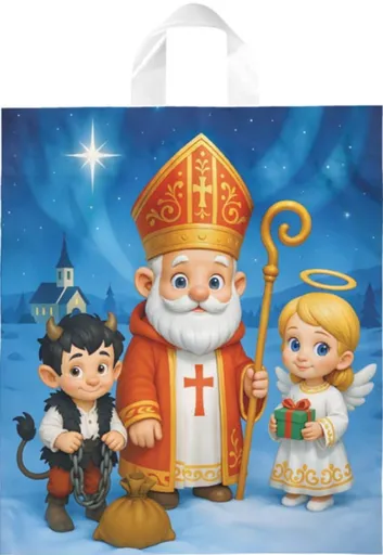 Igelitová Mikulášská taška XL vzor22 40x46x8 (s uchem)