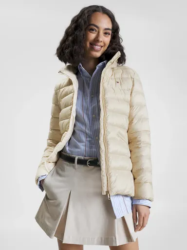 Tommy Hilfiger dámská béžová prošívaná bunda WW0WW39581 S