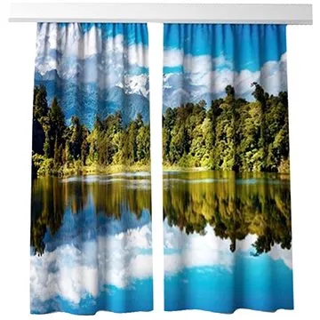 MyBestHome 3D dekorační závěs 505V MOUNTAIN LAKE 2x 160x250 cm set 2 kusy (8596212008115)