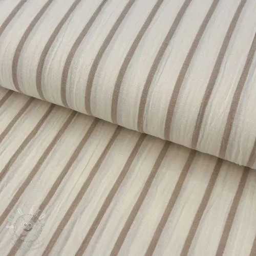 Dvojitá gázovina/mušelín YARN DYED Thin strip beige